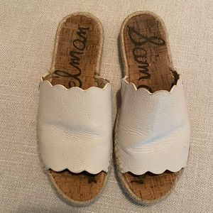 White Sam Edelman Size 8 Leather Slides